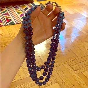Talbots Triple Strand Blue Glass necklace